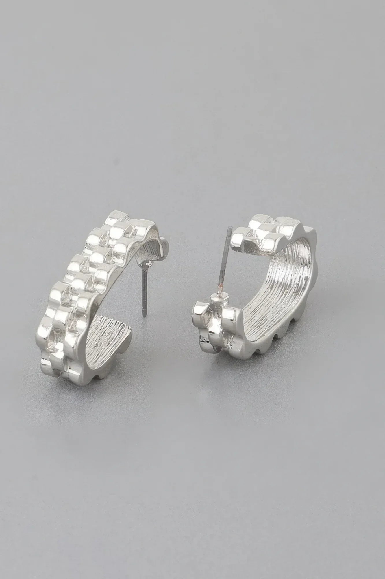 Textured Ware Brass Cuff Earrings | Mixtshop LLC