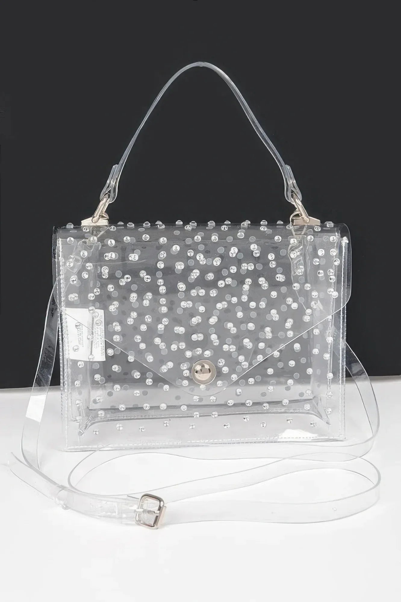 Rhinestone Hot Fix Clear Crossbody Bag | Mixtshop LLC