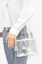 Rhinestone Hot Fix Clear Crossbody Bag | Mixtshop LLC