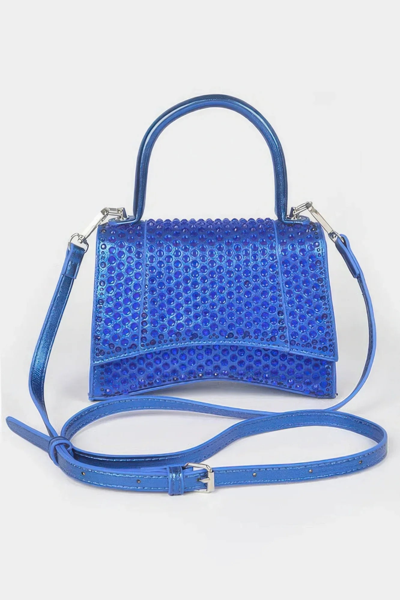 Metallic Rhinestone Hotfix Top Handle Flap Bag | Mixtshop LLC