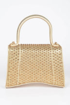 Metallic Rhinestone Hotfix Top Handle Flap Bag | Mixtshop LLC