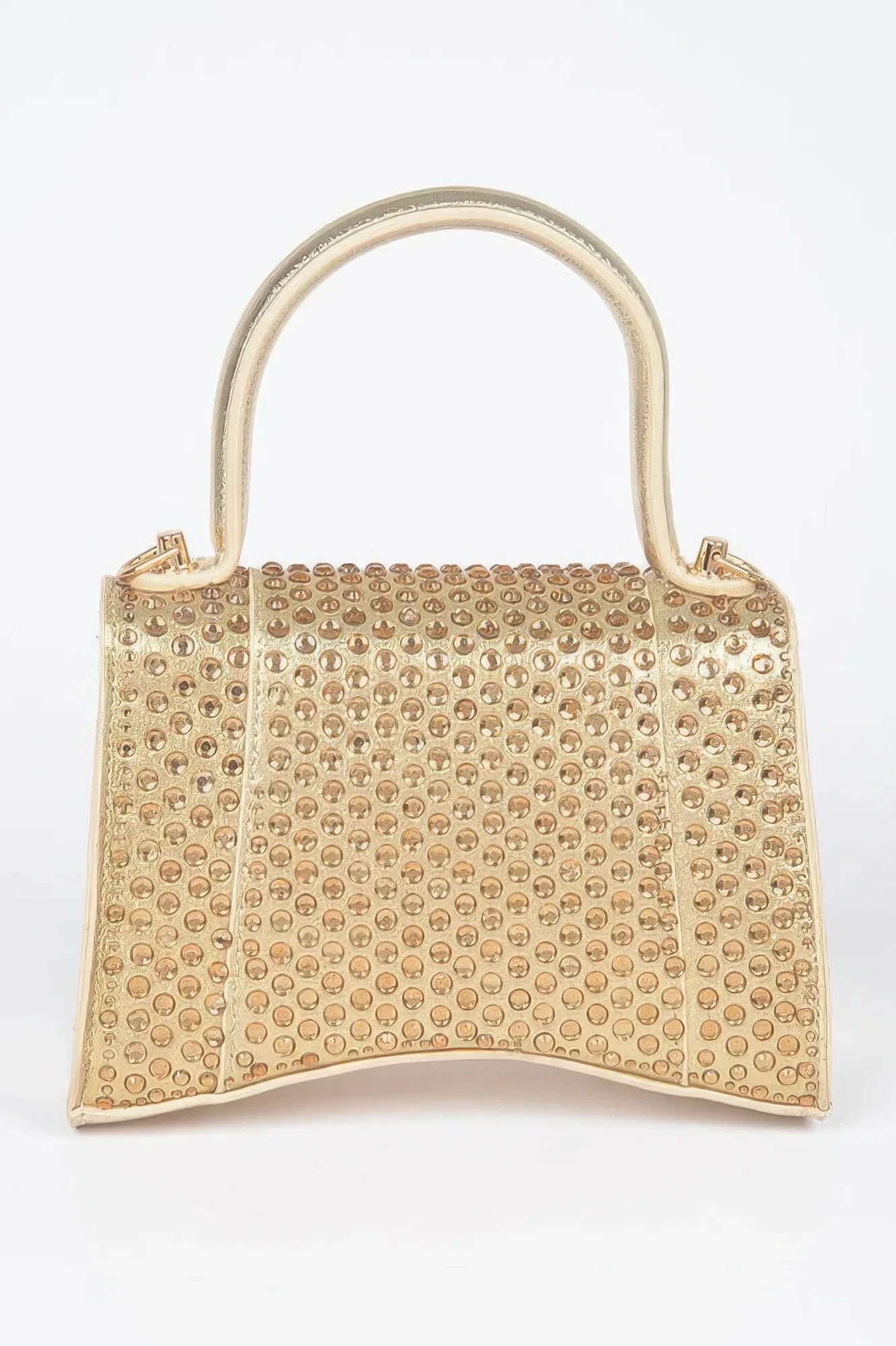 Metallic Rhinestone Hotfix Top Handle Flap Bag | Mixtshop LLC
