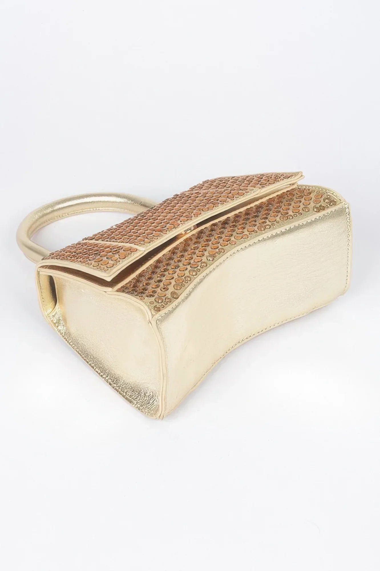 Metallic Rhinestone Hotfix Top Handle Flap Bag | Mixtshop LLC