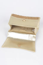 Metallic Rhinestone Hotfix Top Handle Flap Bag | Mixtshop LLC