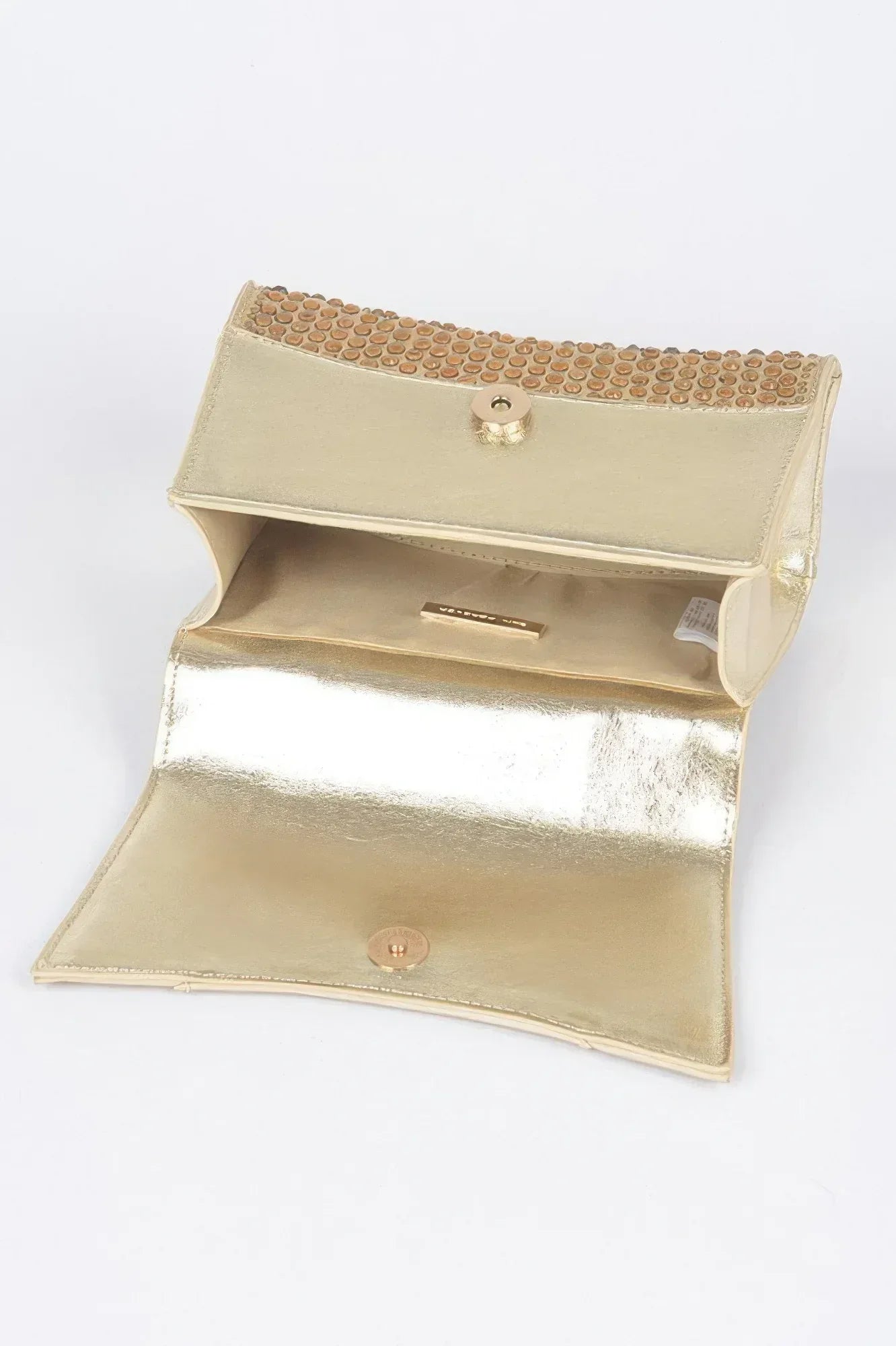 Metallic Rhinestone Hotfix Top Handle Flap Bag | Mixtshop LLC