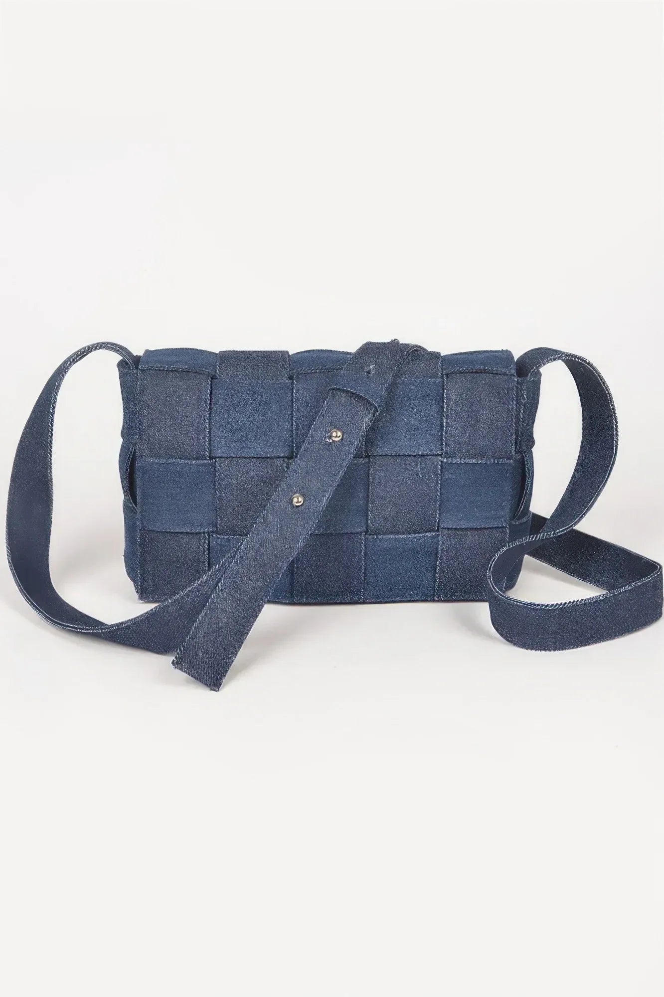 Denim Braided Flap Crossbody Bag | Mixtshop LLC Main image