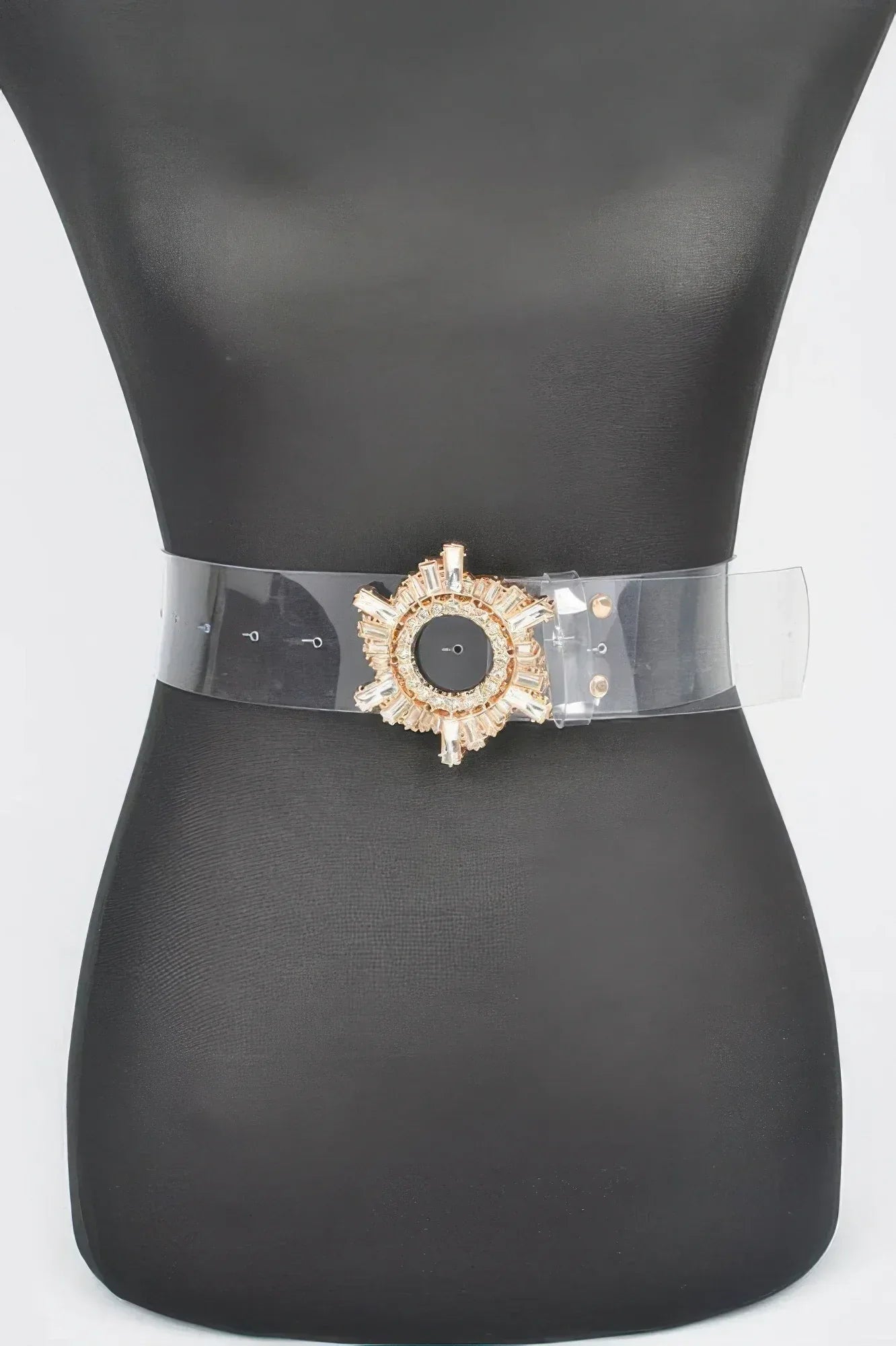 Multi Stone Buckle Clear Belt | Mixtshop LLC Main image