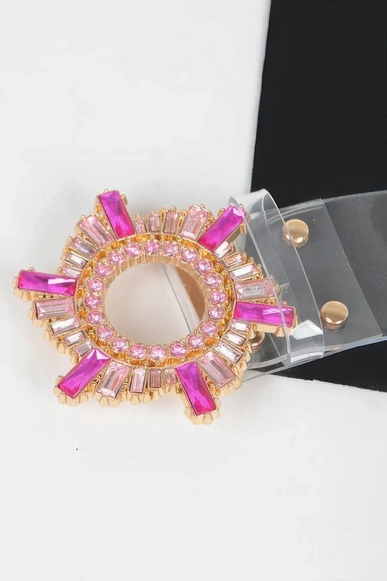 Multi Stone Buckle Clear Belt Secondary image