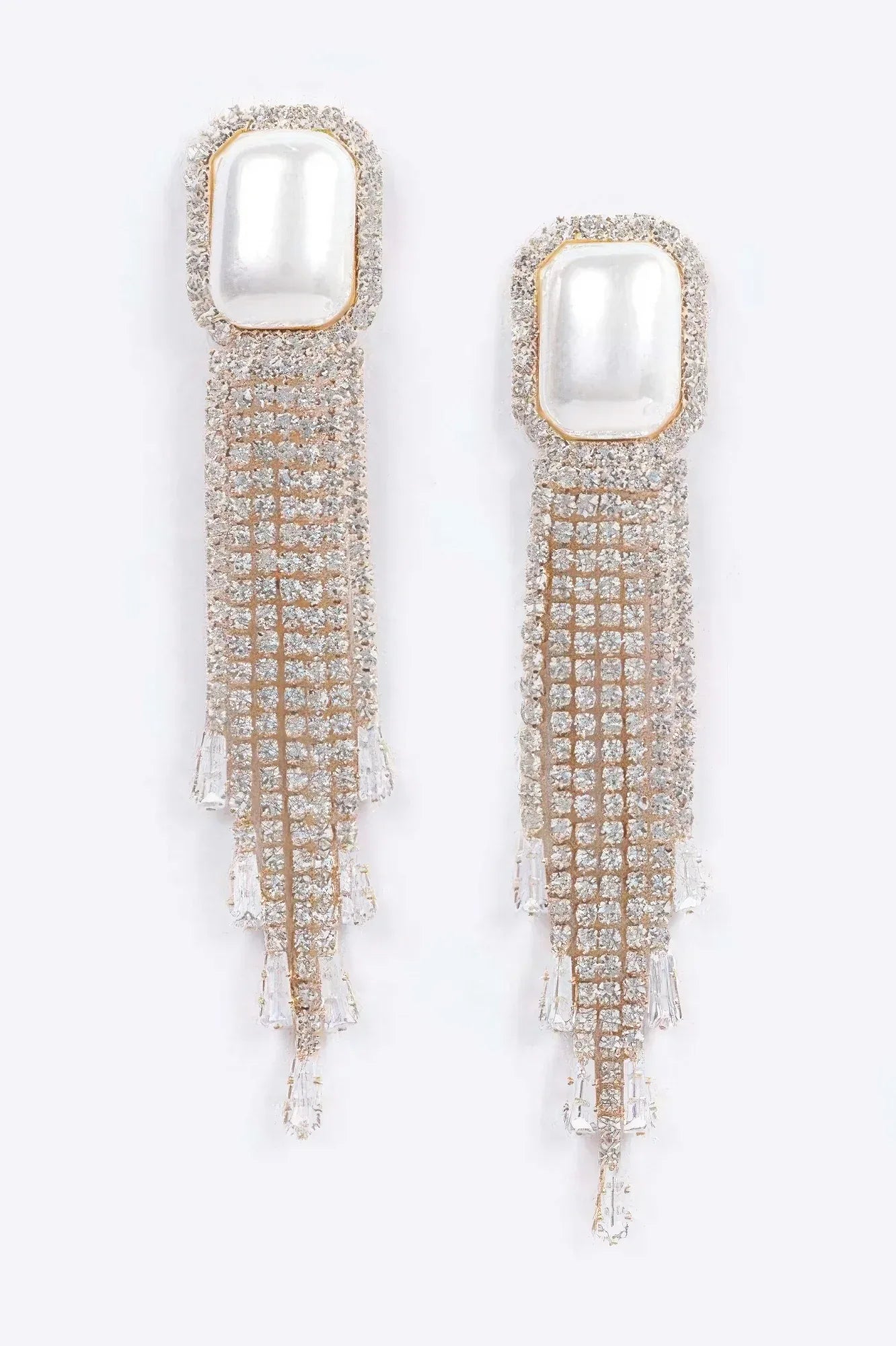 Faux Pearl Rhinestone Tassle Earring | Mixtshop LLC