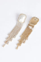 Faux Pearl Rhinestone Tassle Earring | Mixtshop LLC