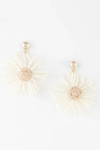Cute Tweed Flower Earrings | Mixtshop LLC