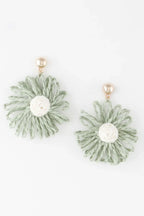 Cute Tweed Flower Earrings | Mixtshop LLC