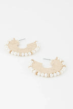 Pearl Hammered Hoop Earrings | Mixtshop LLC