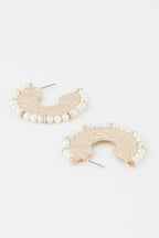 Pearl Hammered Hoop Earrings | Mixtshop LLC
