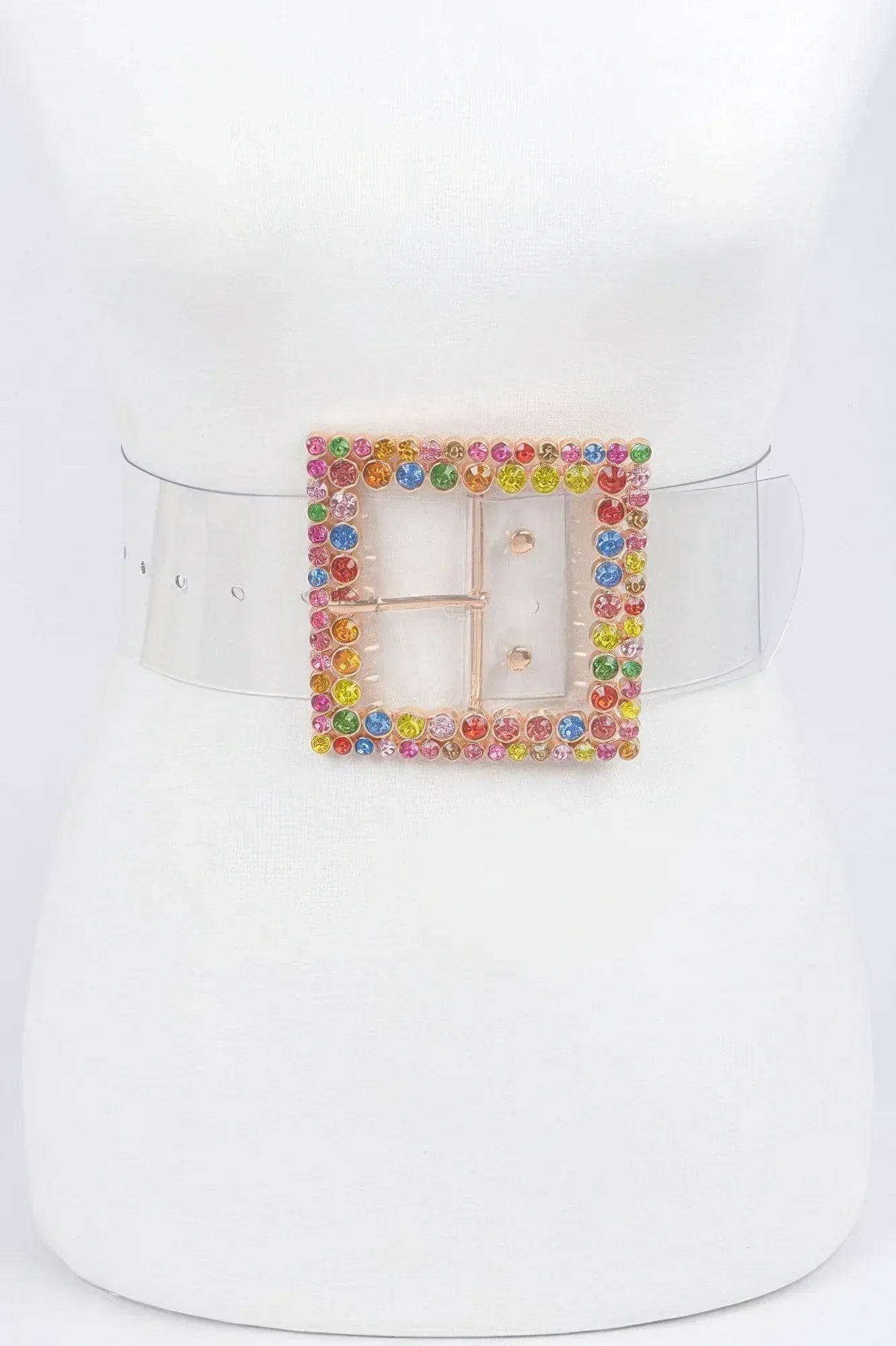 Multi Rhinestone Buckle Clear Belt | Mixtshop LLC Main image