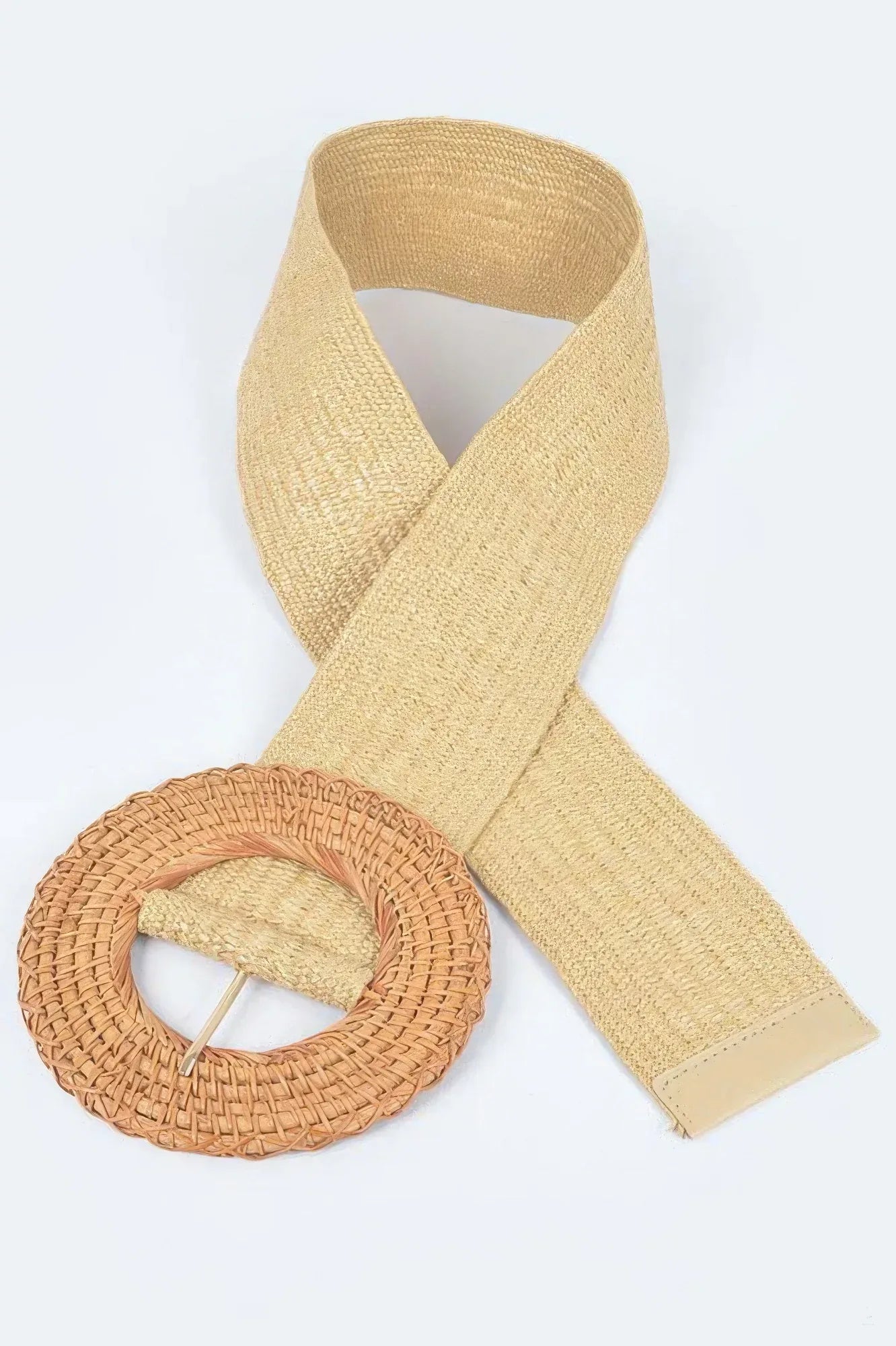 Oversized Bamboo Buckle Waist Elastic Belt Secondary image