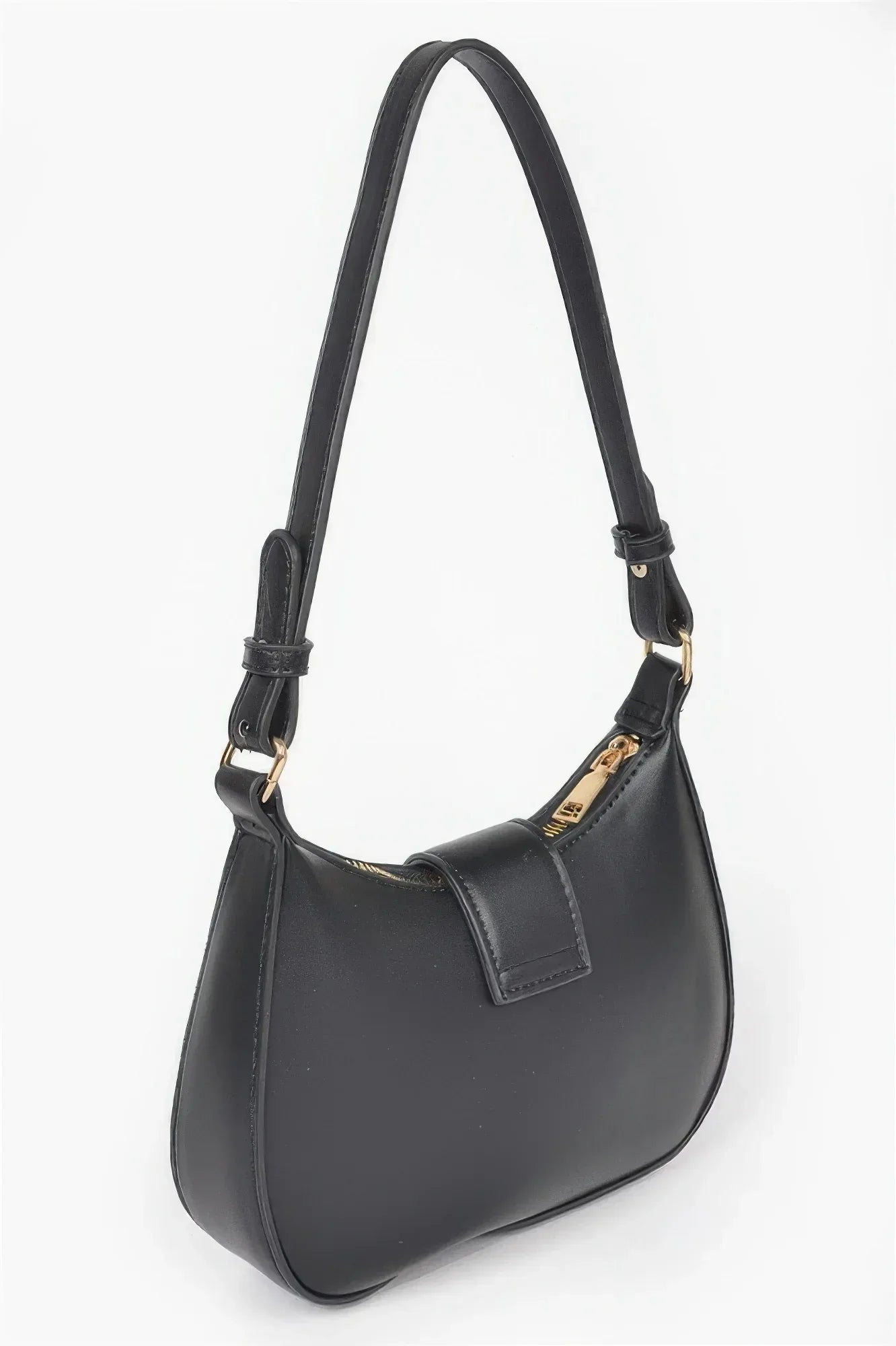 Vegan Leather Small Hobo Bag W/metal Ribbon | Mixtshop LLC