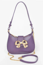 Vegan Leather Small Hobo Bag W/metal Ribbon | Mixtshop LLC