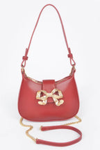Vegan Leather Small Hobo Bag W/metal Ribbon | Mixtshop LLC