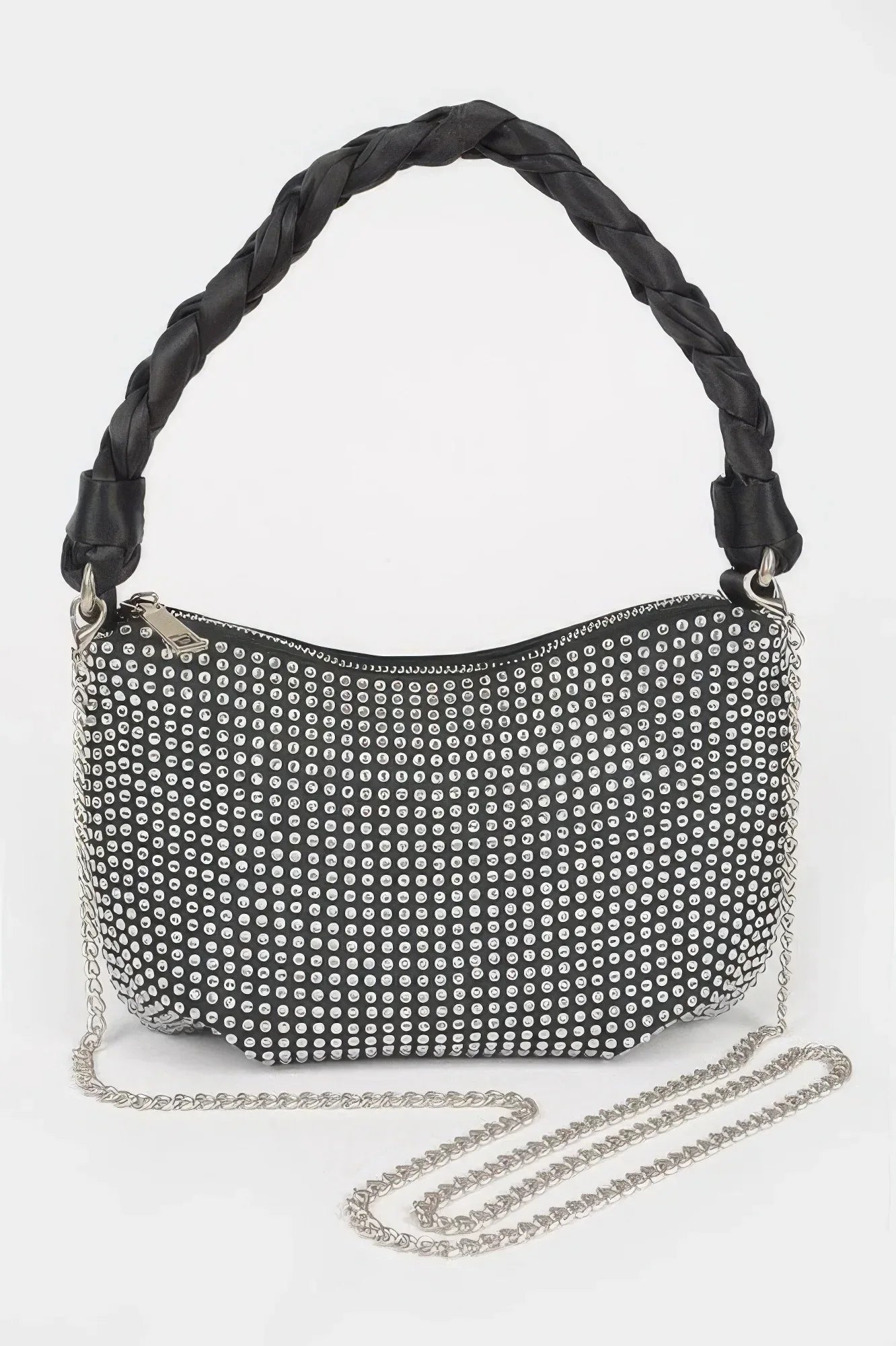 Hot Fix Stone Twisted Handle Small Hobo Bag | Mixtshop LLC