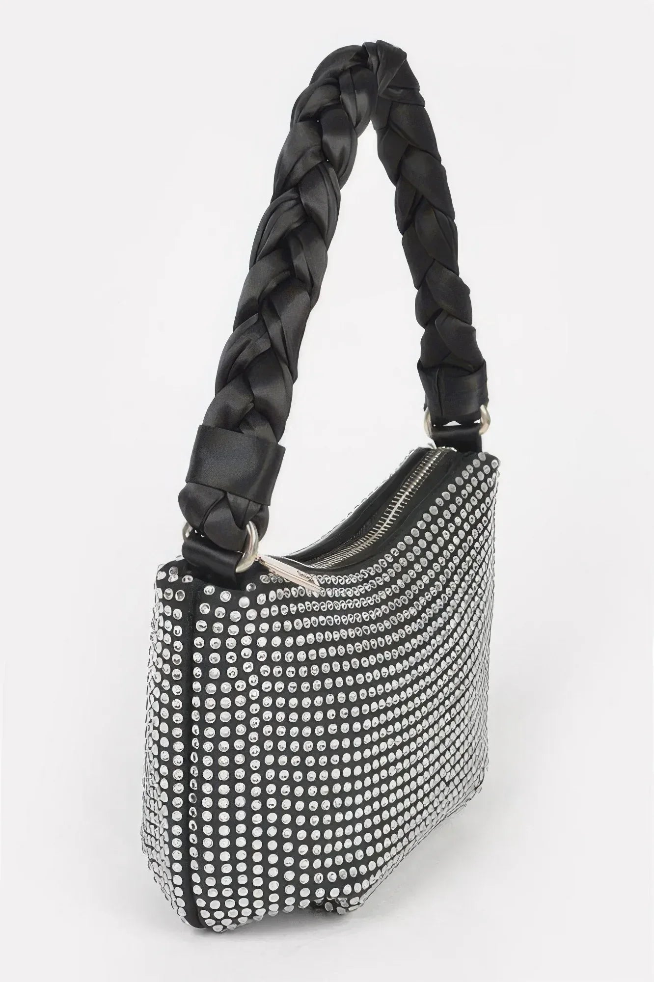 Hot Fix Stone Twisted Handle Small Hobo Bag | Mixtshop LLC