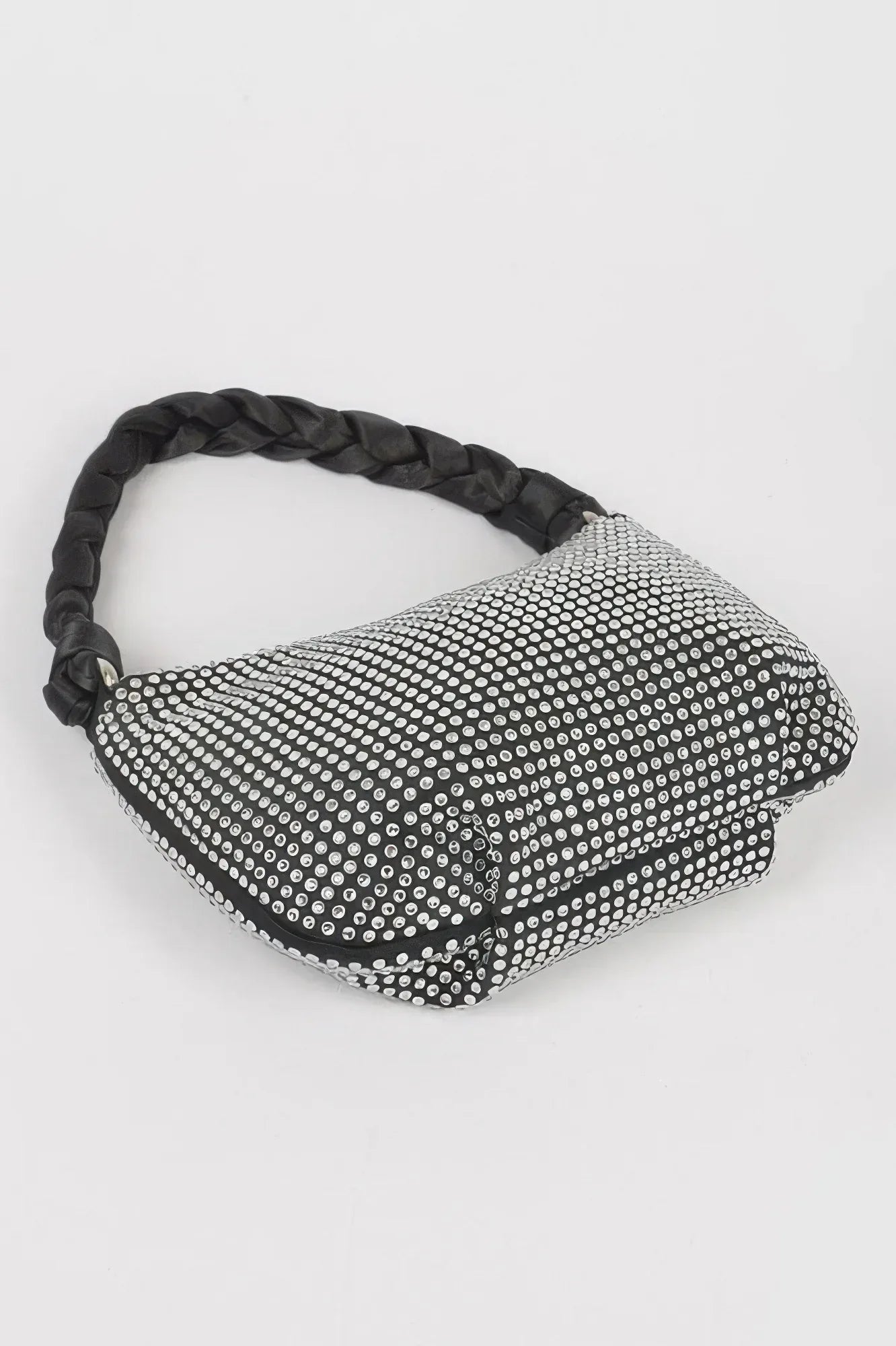 Hot Fix Stone Twisted Handle Small Hobo Bag | Mixtshop LLC