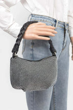 Hot Fix Stone Twisted Handle Small Hobo Bag | Mixtshop LLC