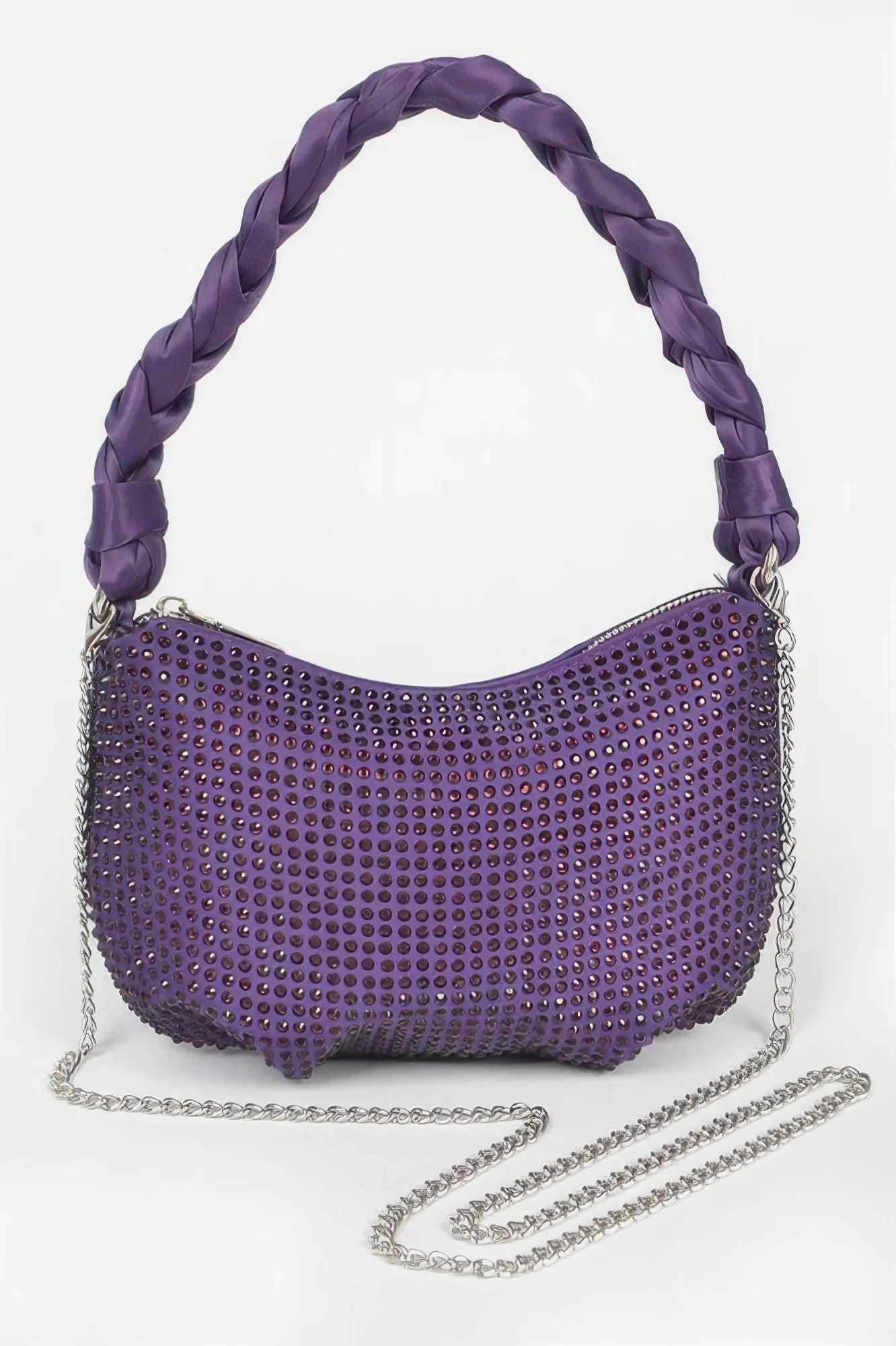 Hot Fix Stone Twisted Handle Small Hobo Bag | Mixtshop LLC