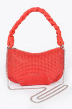 Hot Fix Stone Twisted Handle Small Hobo Bag | Mixtshop LLC