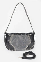 Hot Fix Stones Metal Stud Shoulder Bag | Mixtshop LLC