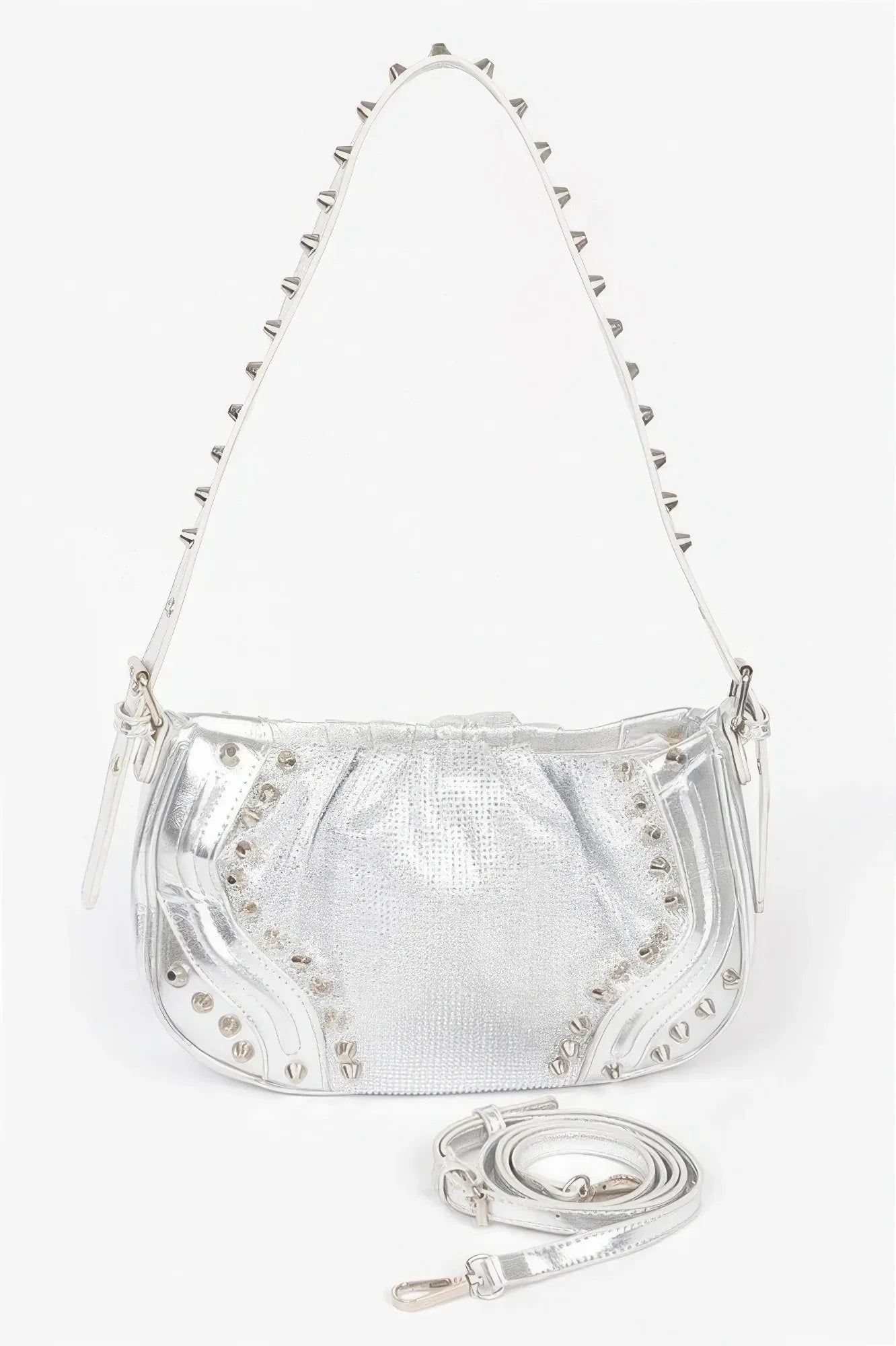 Hot Fix Stones Metal Stud Shoulder Bag | Mixtshop LLC