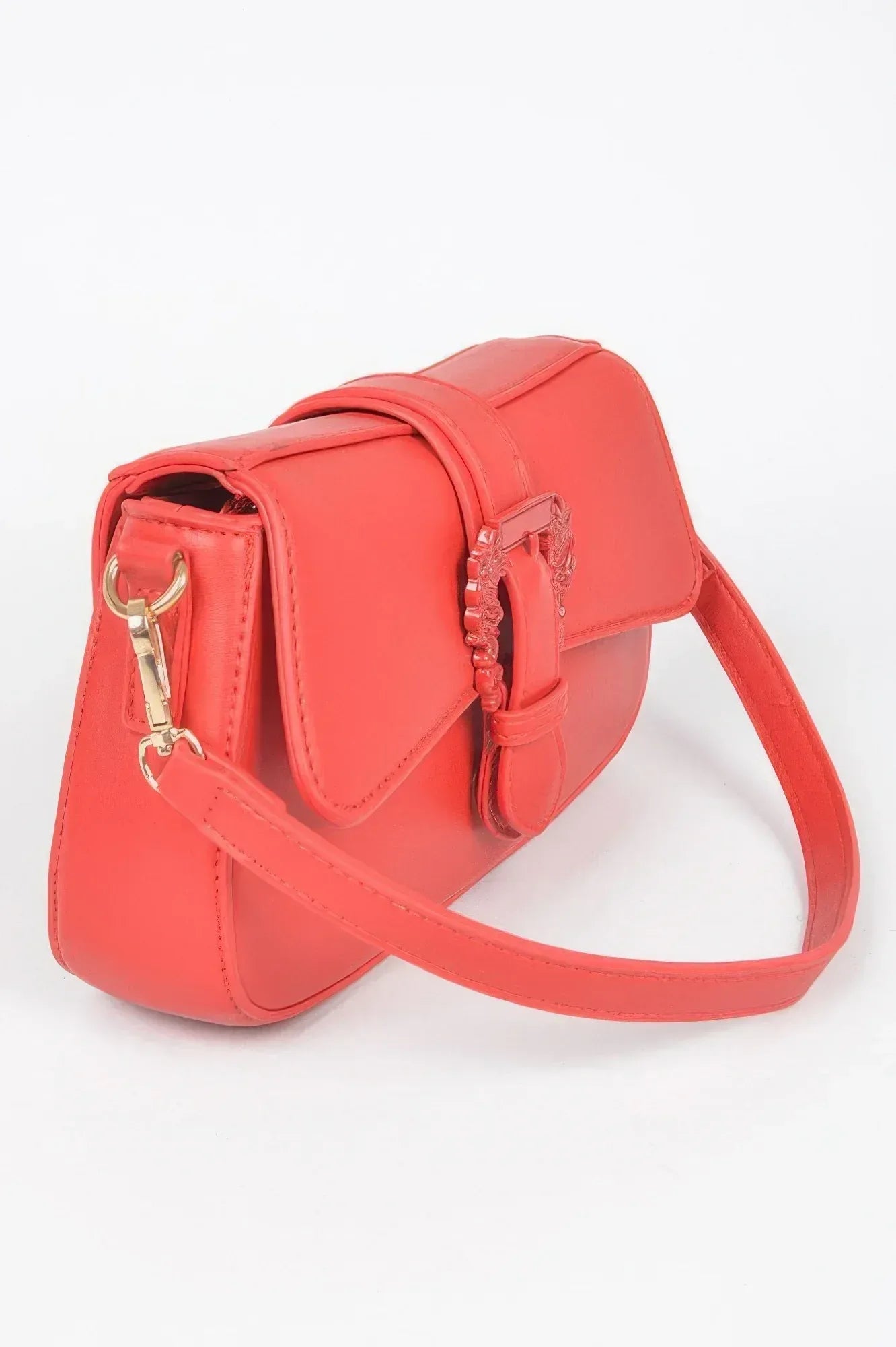 Vegan Metal Buckle Shoulder Bag | Mixtshop LLC