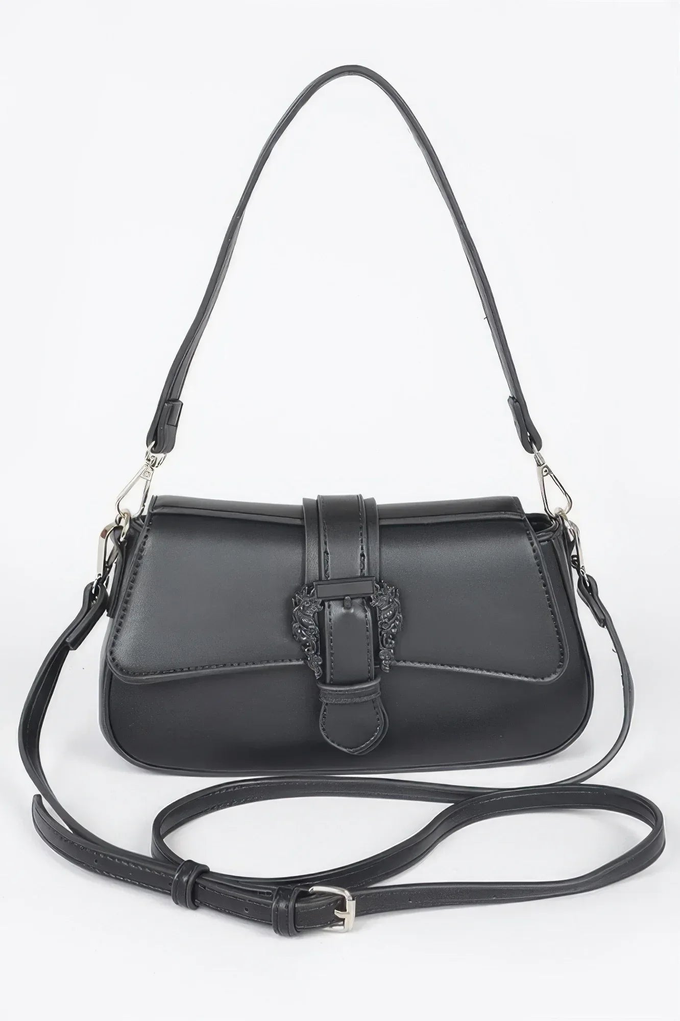 Vegan Metal Buckle Shoulder Bag | Mixtshop LLC