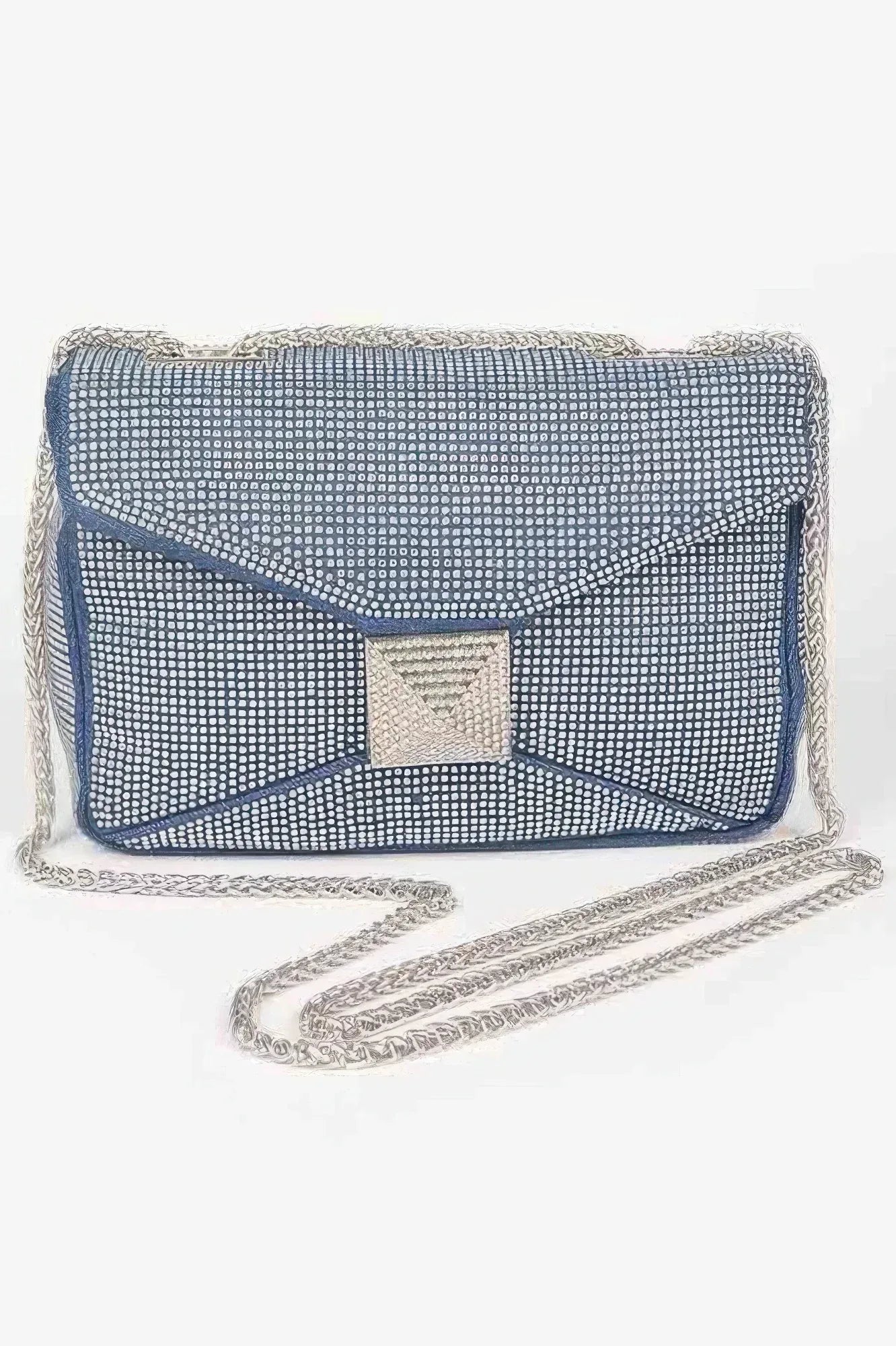 Hot Fix Rhinestone Denim Clutch | Mixtshop LLC