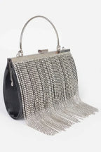 Rhinestone Fringe Metallic Party Clutch | Mixtshop LLC