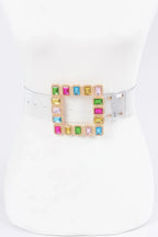 Stone Buckle Plus Size Transparent Belt | Mixtshop LLC