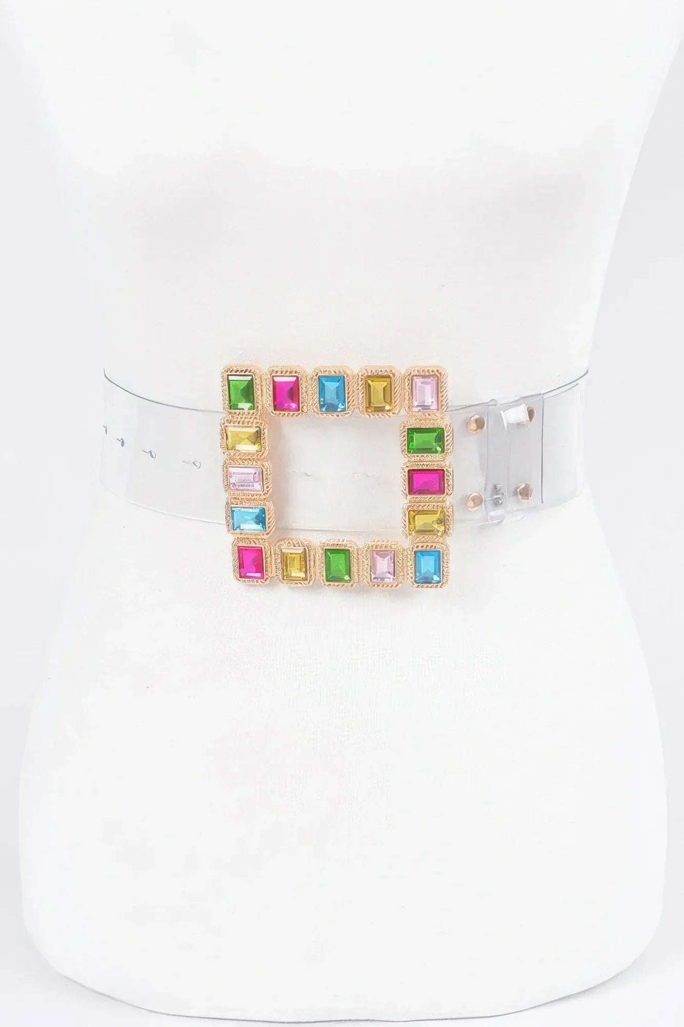 Stone Buckle Plus Size Transparent Belt | Mixtshop LLC