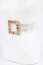 Stone Buckle Plus Size Transparent Belt | Mixtshop LLC