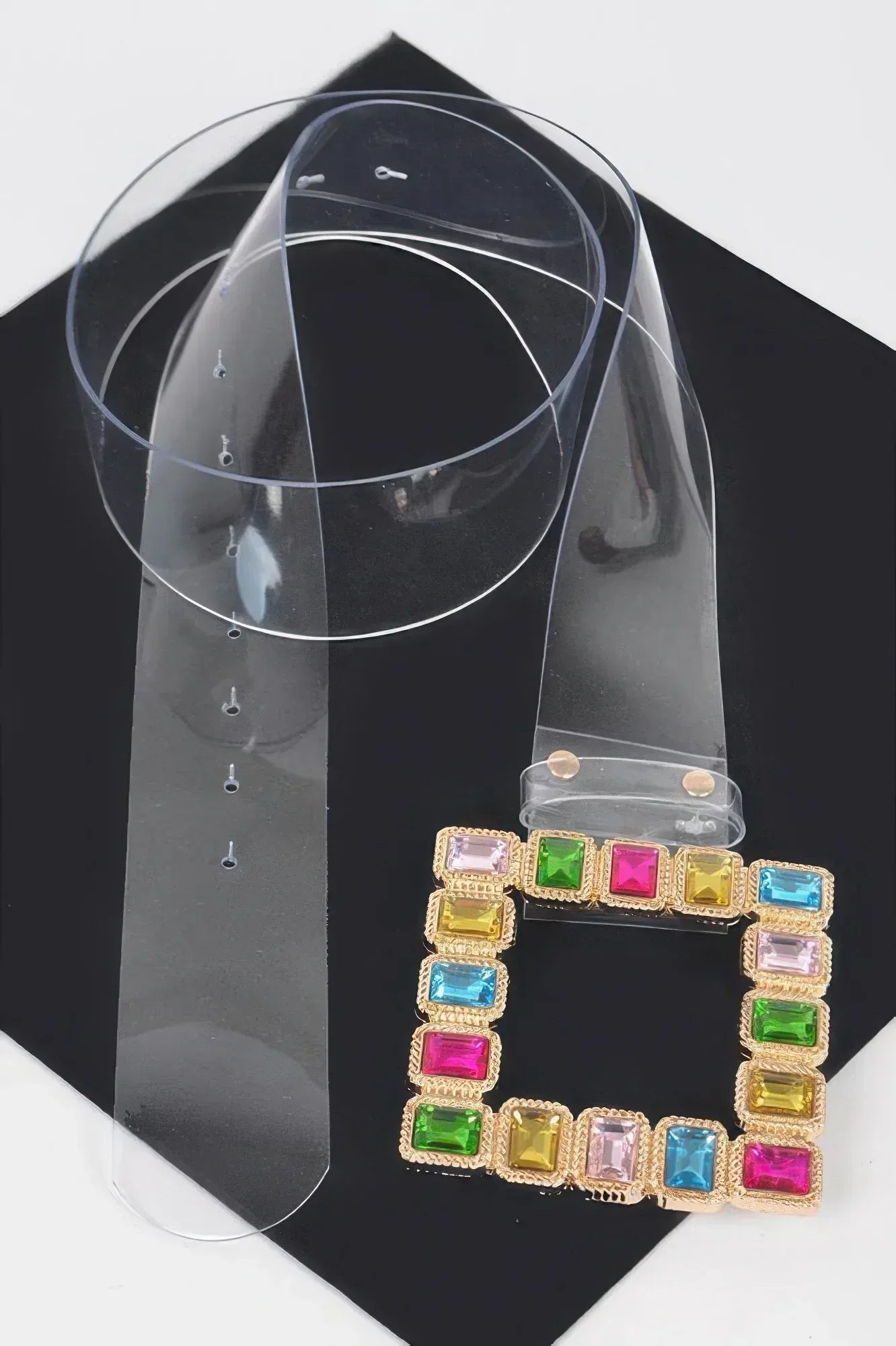 Stone Buckle Plus Size Transparent Belt | Mixtshop LLC