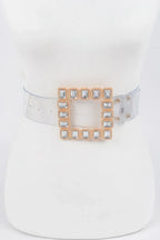 Stone Buckle Plus Size Transparent Belt | Mixtshop LLC