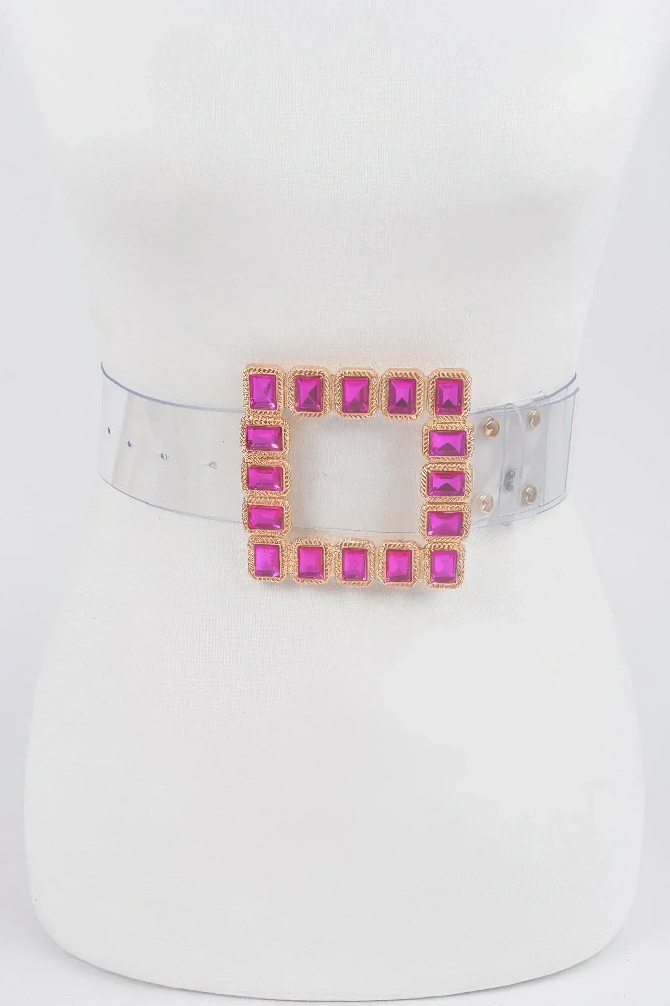 Stone Buckle Plus Size Transparent Belt | Mixtshop LLC
