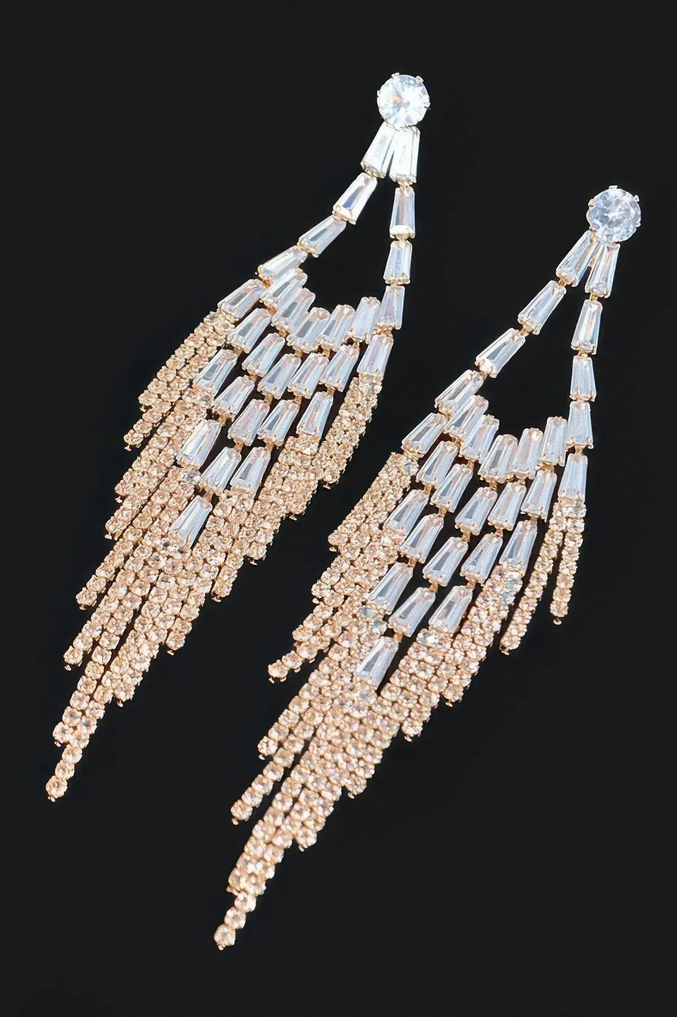 Cubic And Stone Fringe Earring Secondary image