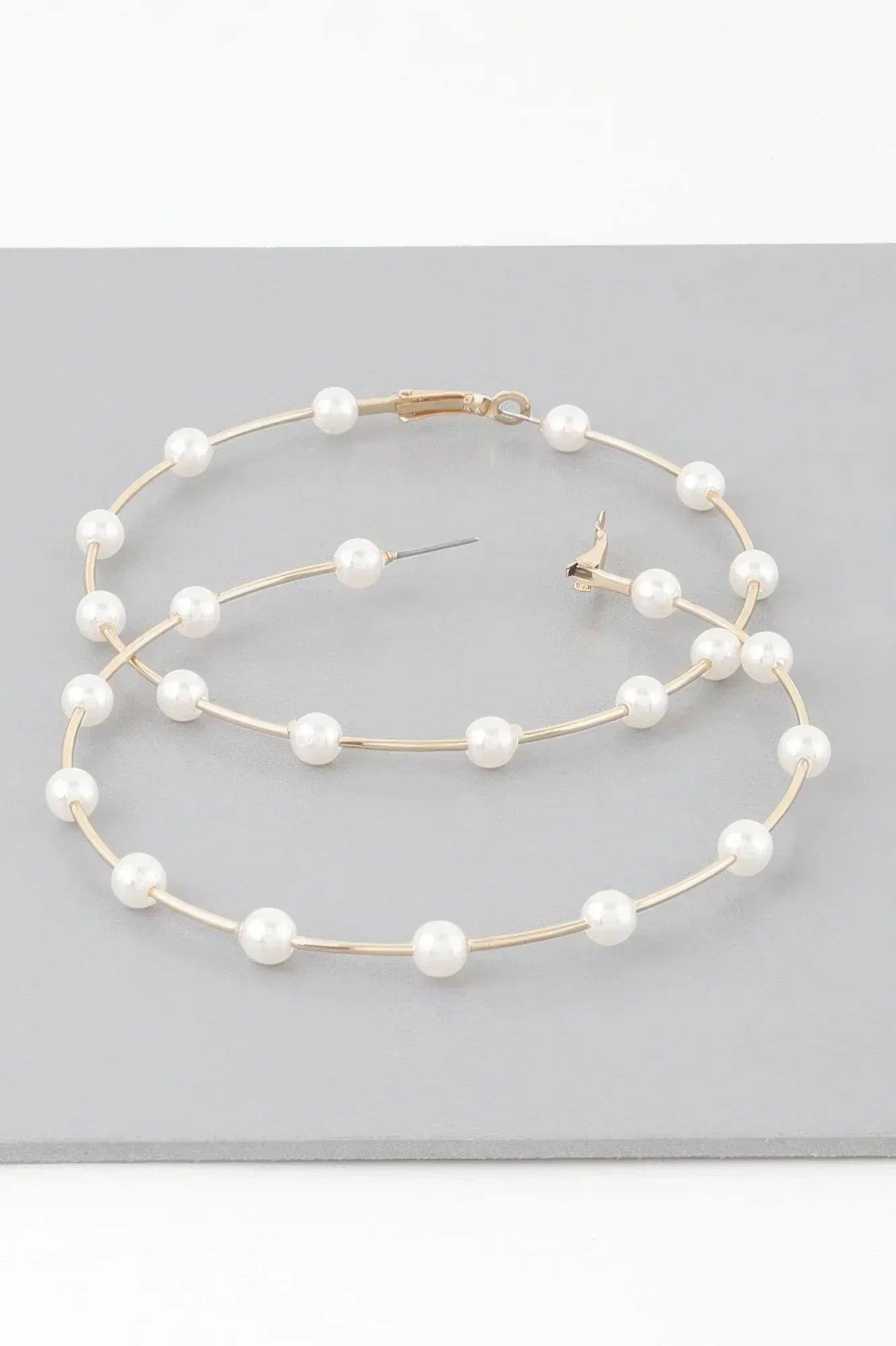 Oversized Stone Lined Hoop Earrings | Mixtshop LLC