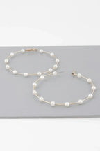 Oversized Stone Lined Hoop Earrings | Mixtshop LLC