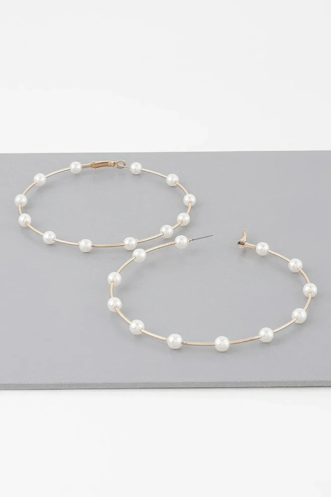 Oversized Stone Lined Hoop Earrings | Mixtshop LLC