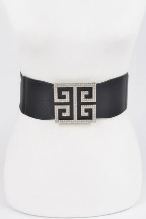 Rhinestone Buckle Stretch Belt | Mixtshop LLC