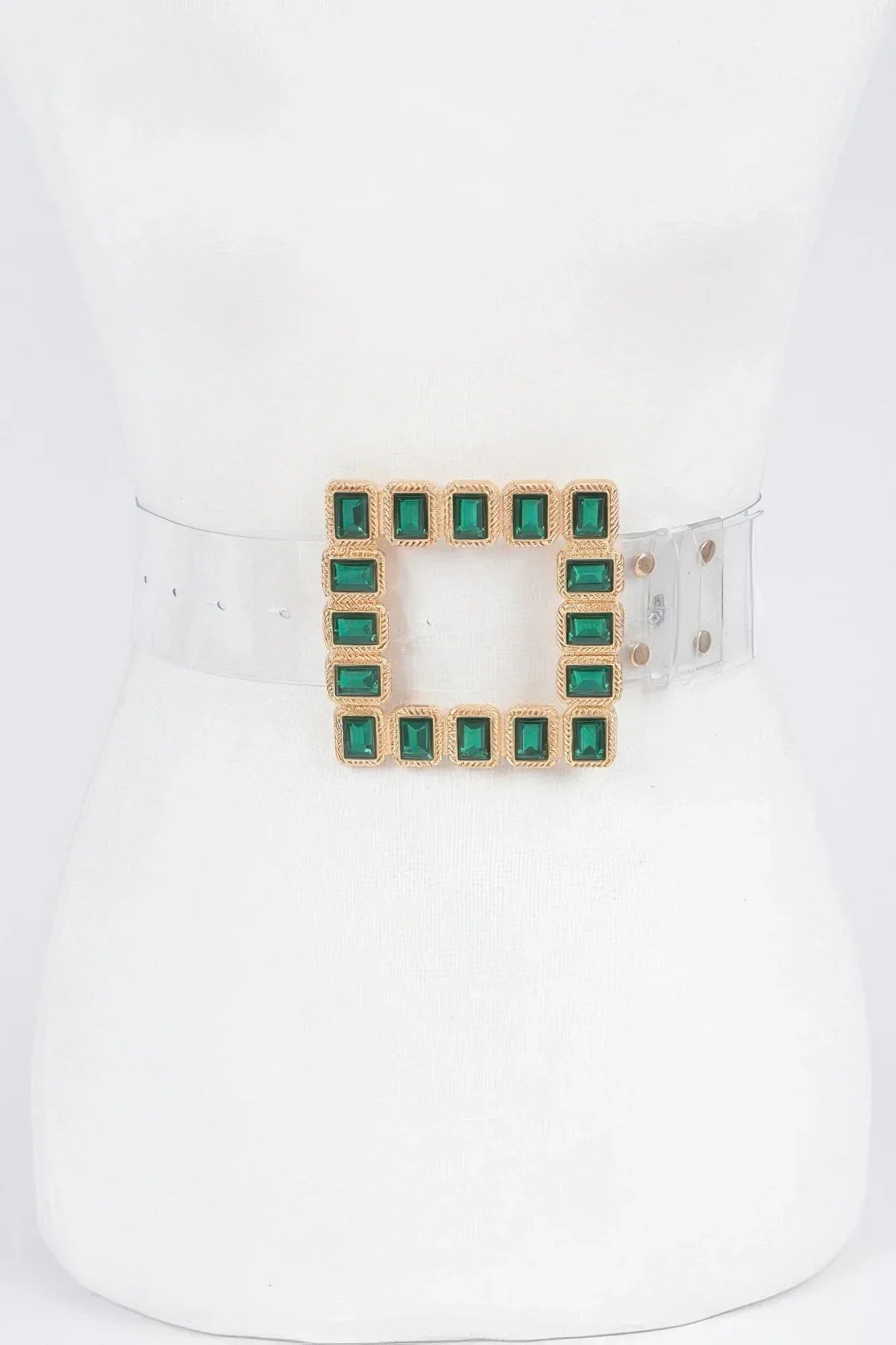 Stone Buckle Faux Leather Belt | Mixtshop LLC