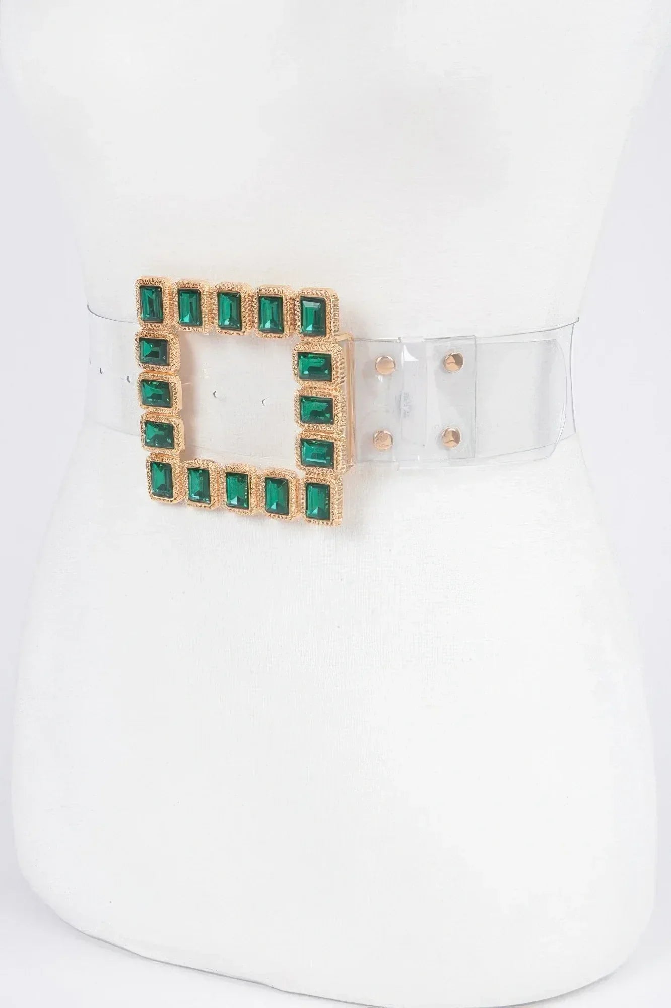 Stone Buckle Faux Leather Belt | Mixtshop LLC