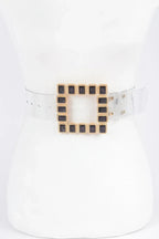 Stone Buckle Faux Leather Belt | Mixtshop LLC