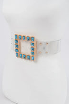 Stone Buckle Faux Leather Belt | Mixtshop LLC